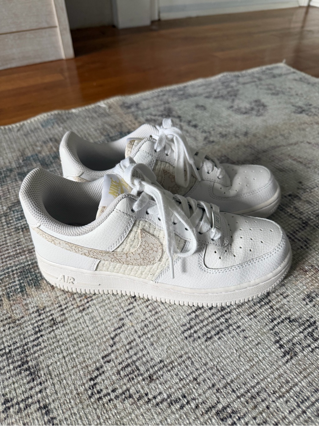 Nike Air Force 1 Lv8 White Sail Embroidered Swoosh Sneakers